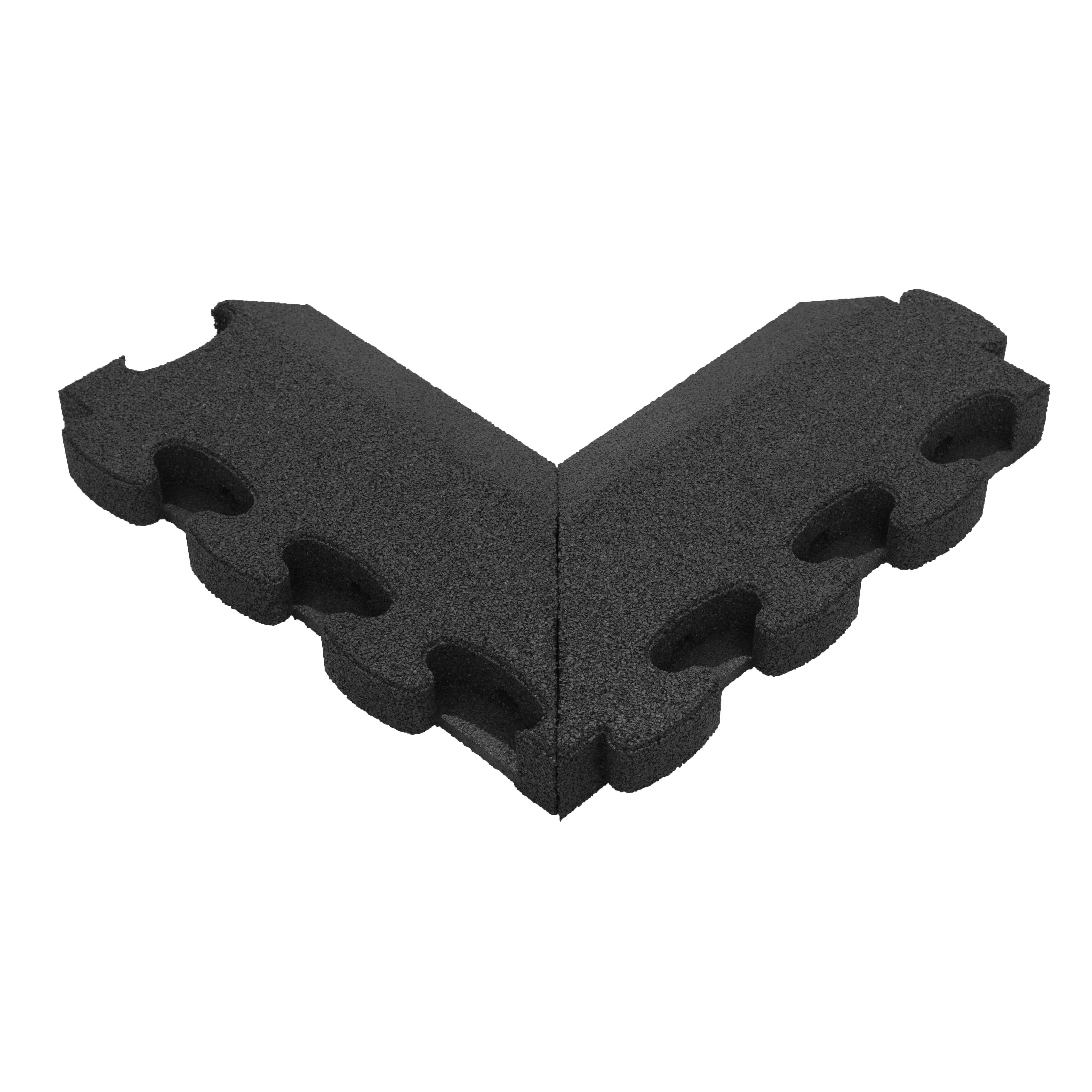 Gum-Tech Negatives Eckstück „Abgeschrägt“ für Fallschutzplatten, Schwarz, 6 cm