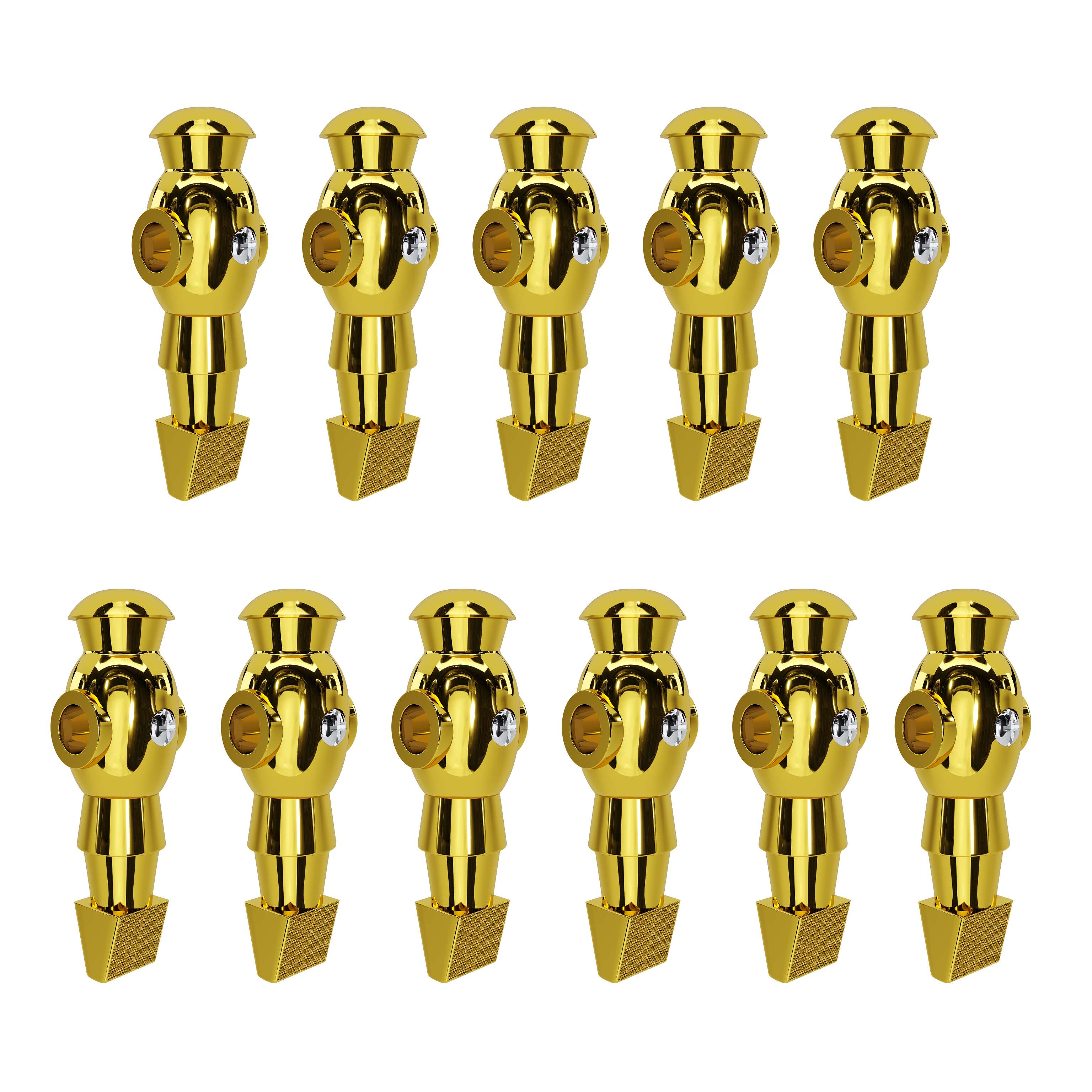 Automaten Hoffmann Kickerfigur „Golden Goal“ ohne Gewichtsausgleich, Gold, 11er Team inkl. Schrauben und Muttern