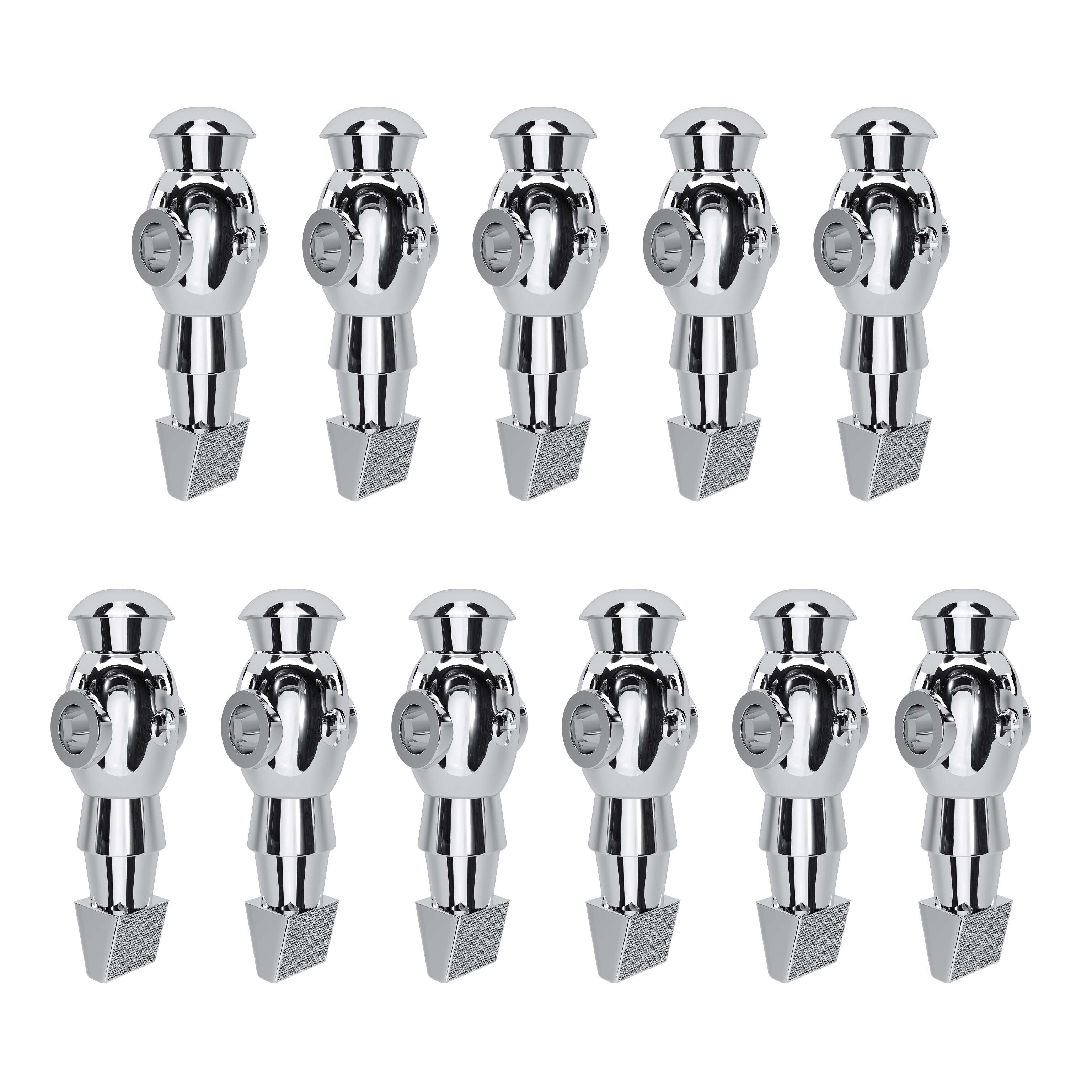 Automaten Hoffmann Kickerfigur „Golden Goal“ ohne Gewichtsausgleich, Chrom, 11er Team inkl. Schrauben und Muttern