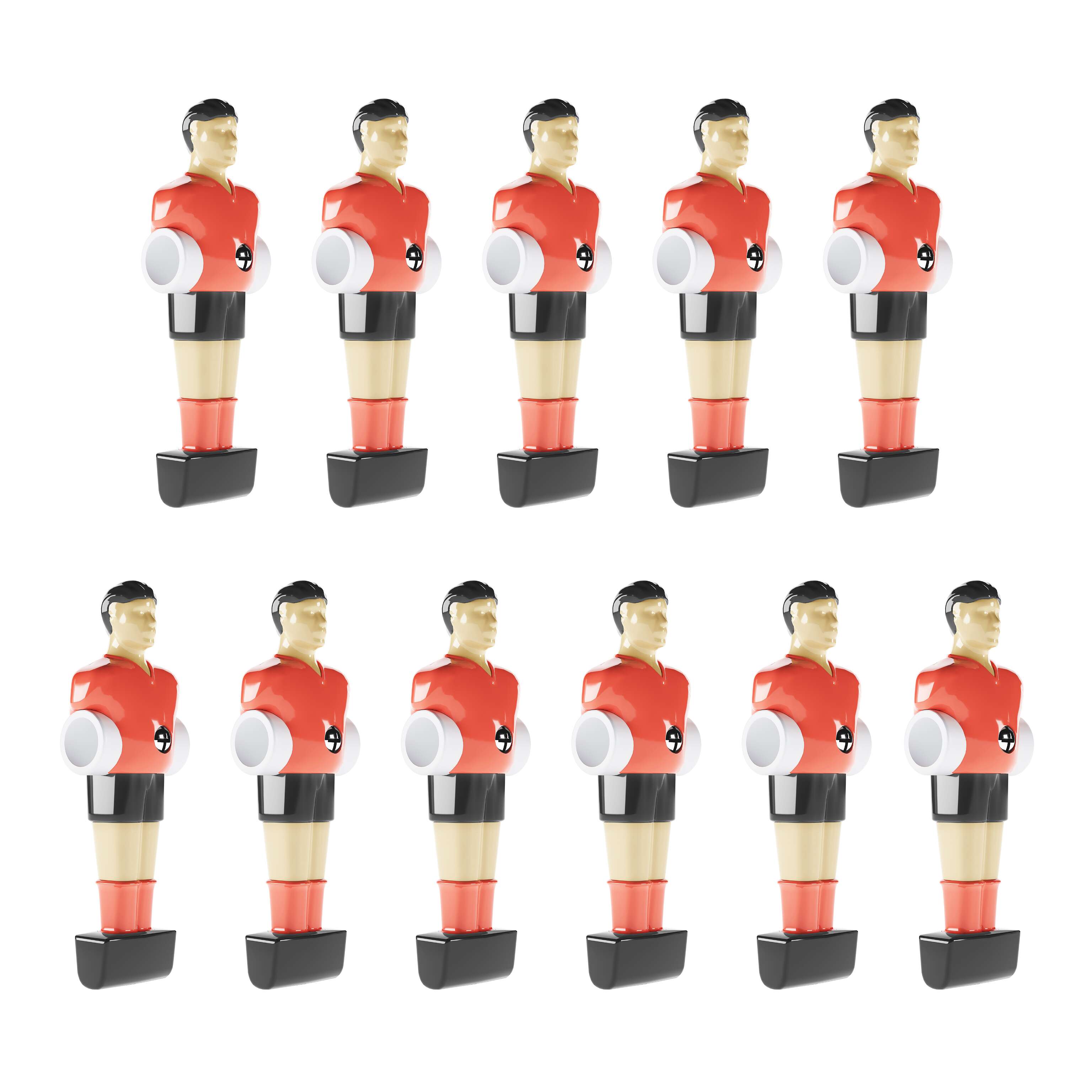 Automaten Hoffmann Kickerfigur „Schuss und Tor“ für 13 mm Stangen, Rot-Schwarz, Einzeln