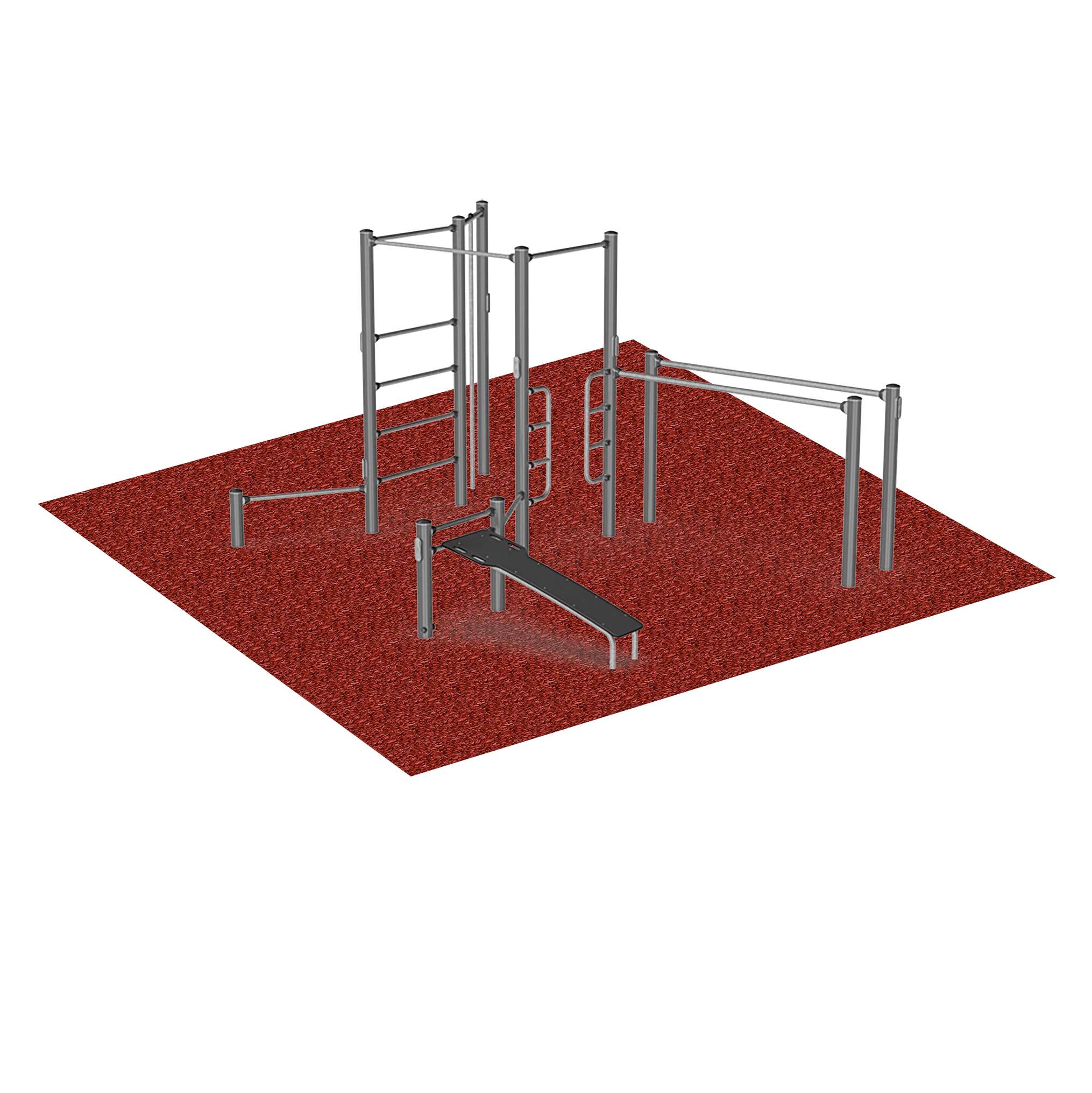 Fallschutz für Kompan Outdoor-Fitness-Stationen, Kompan Outdoor-Fitness-Station „Pro 4“