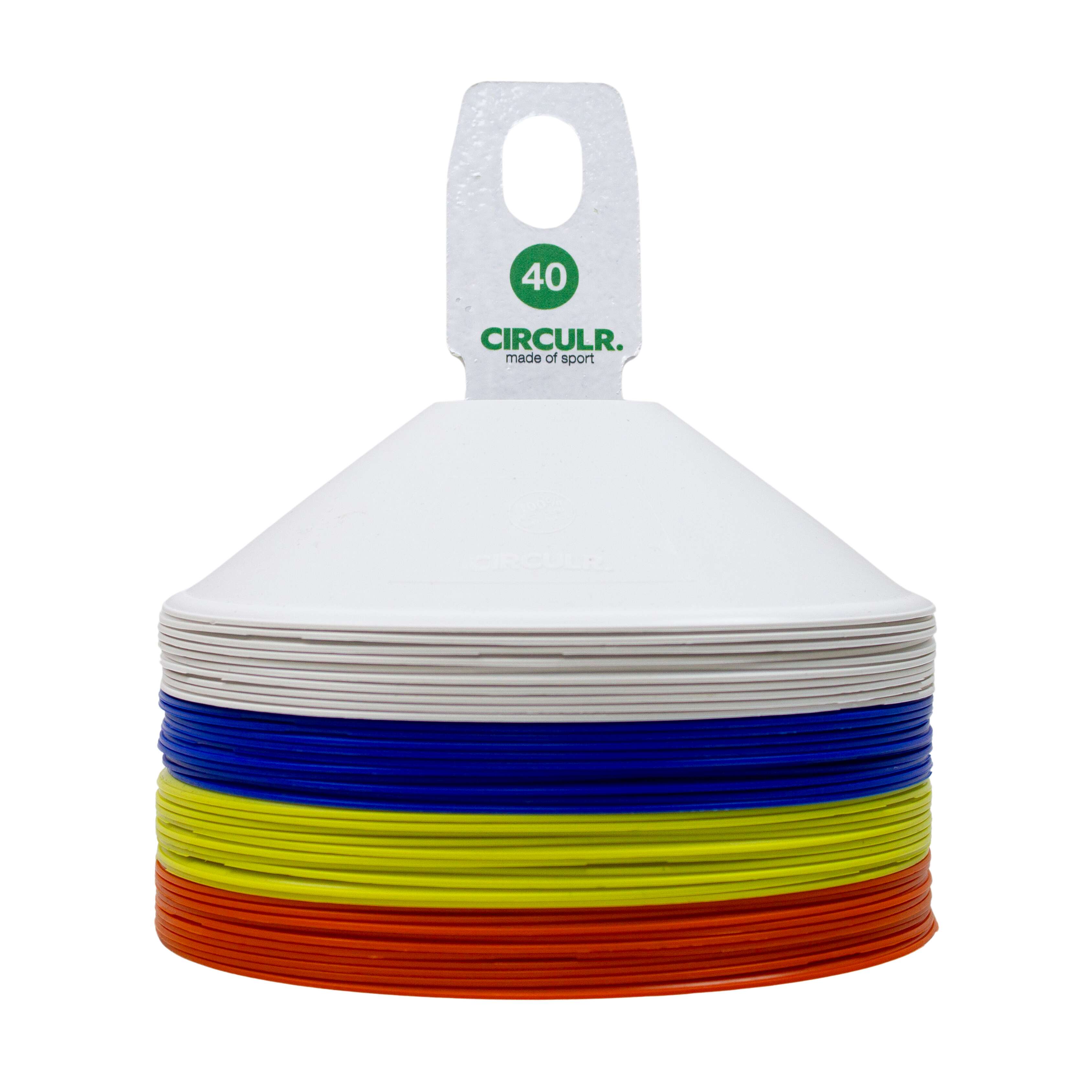 Circulr Markierungshauben-Set, Je 10 Stück: Blau, Weiß, Orange, Gelb