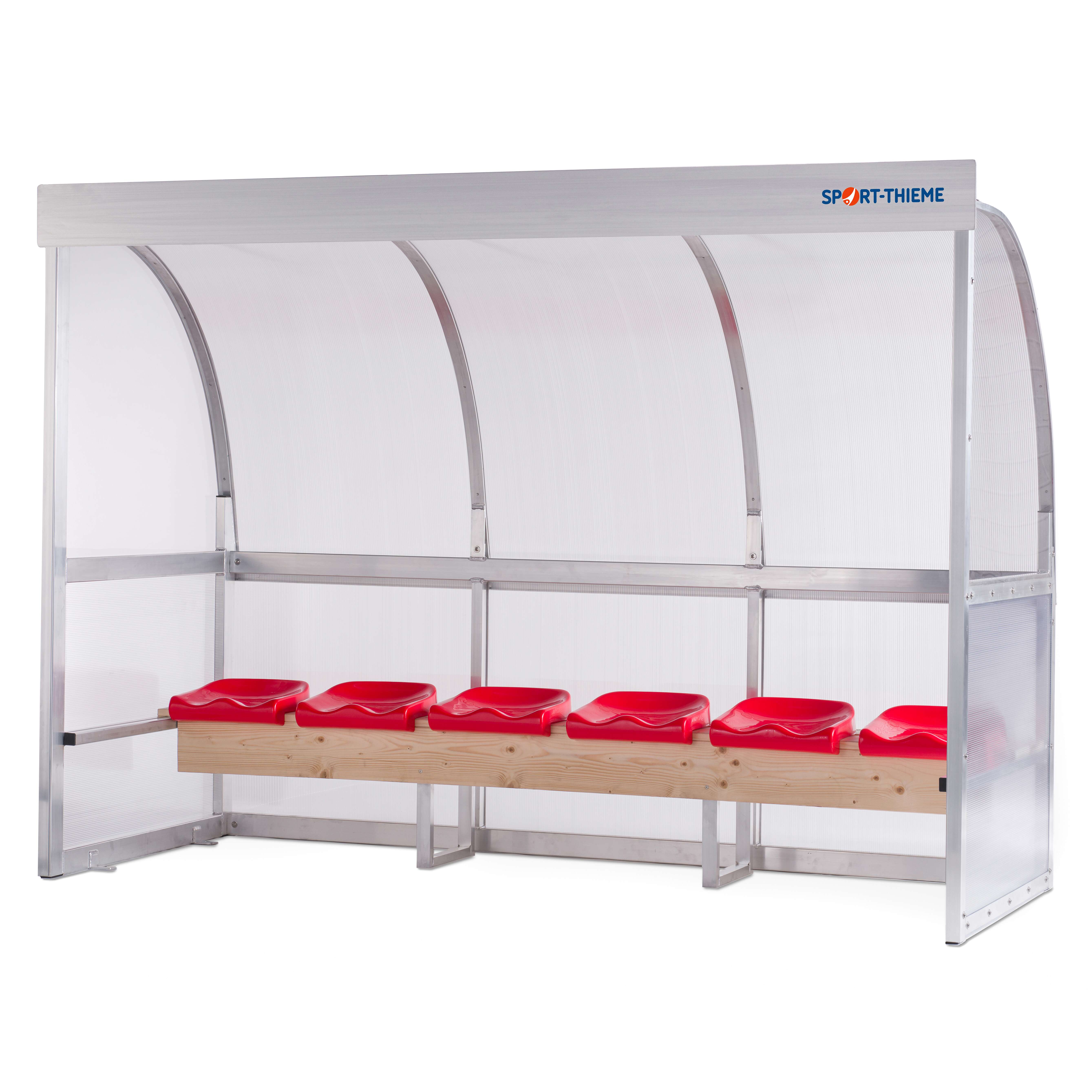 Sport-Thieme Spielerkabine „United“, Sitzschale, 6 m