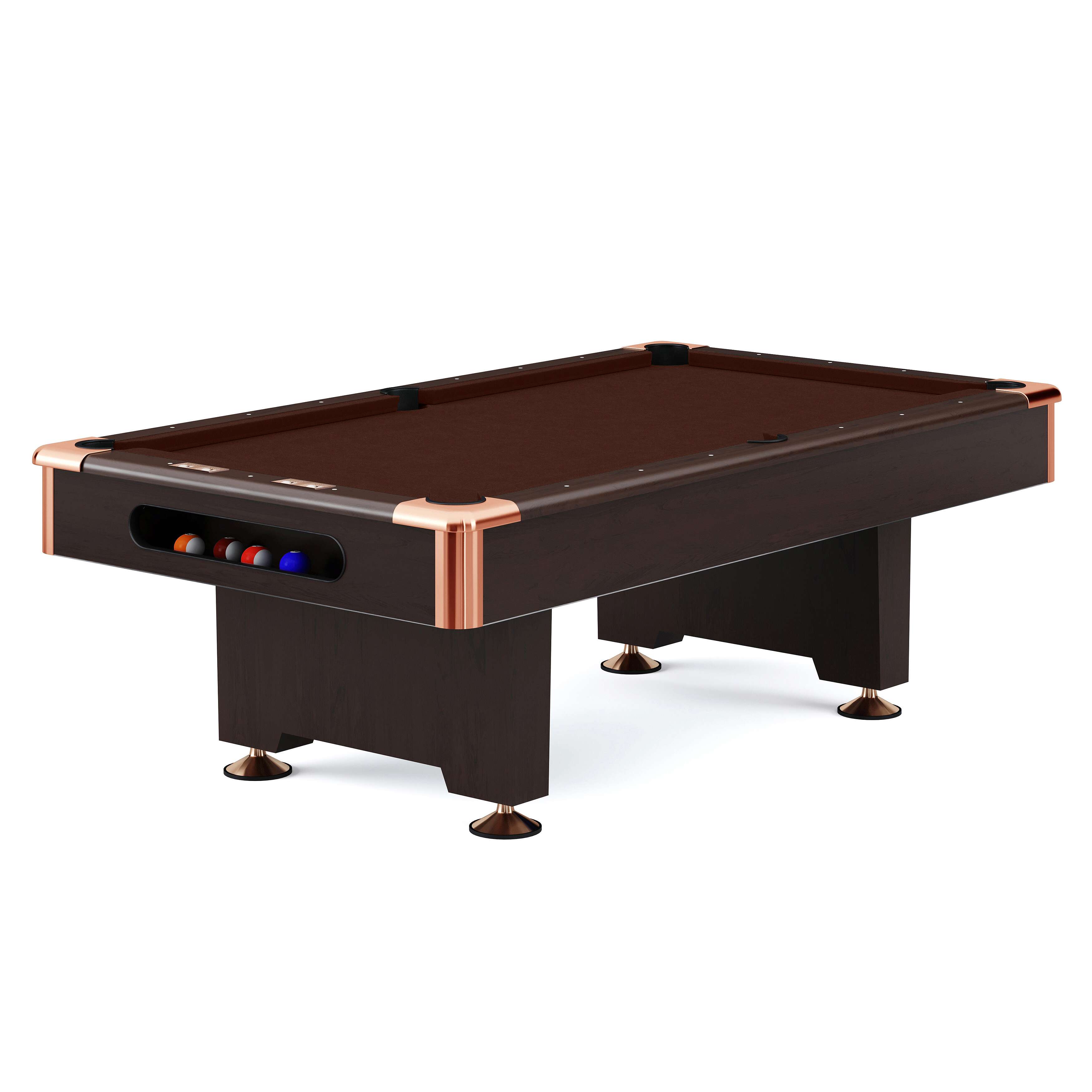 Automaten Hoffmann Billardtisch „Club Pro III“ Dekor Nussbaum, Chocolate, Simonis 860, 8 ft (Spielfeld 224×112 cm)