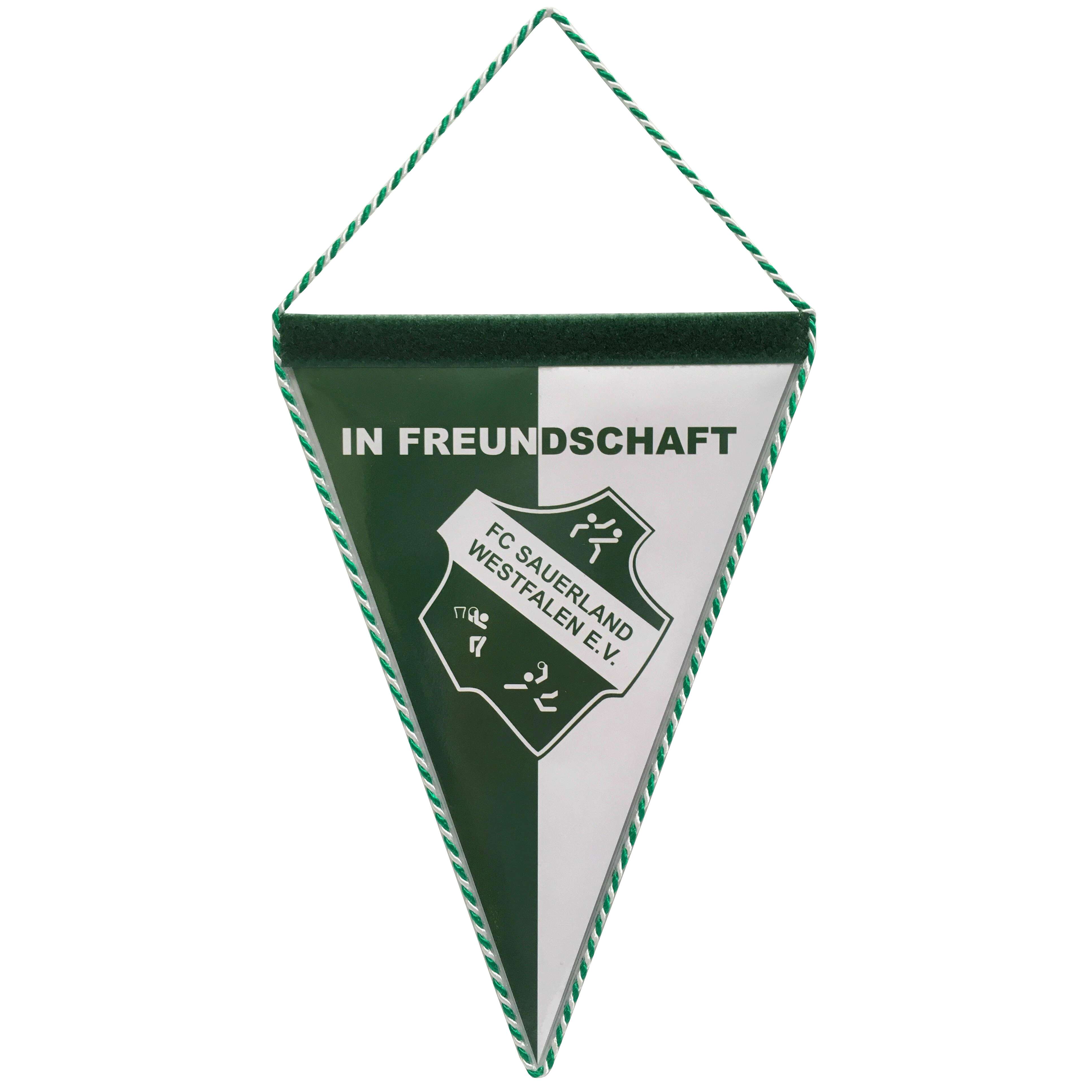 Wimpel 3-eckig, 29×20 cm mit Kordelumrandung