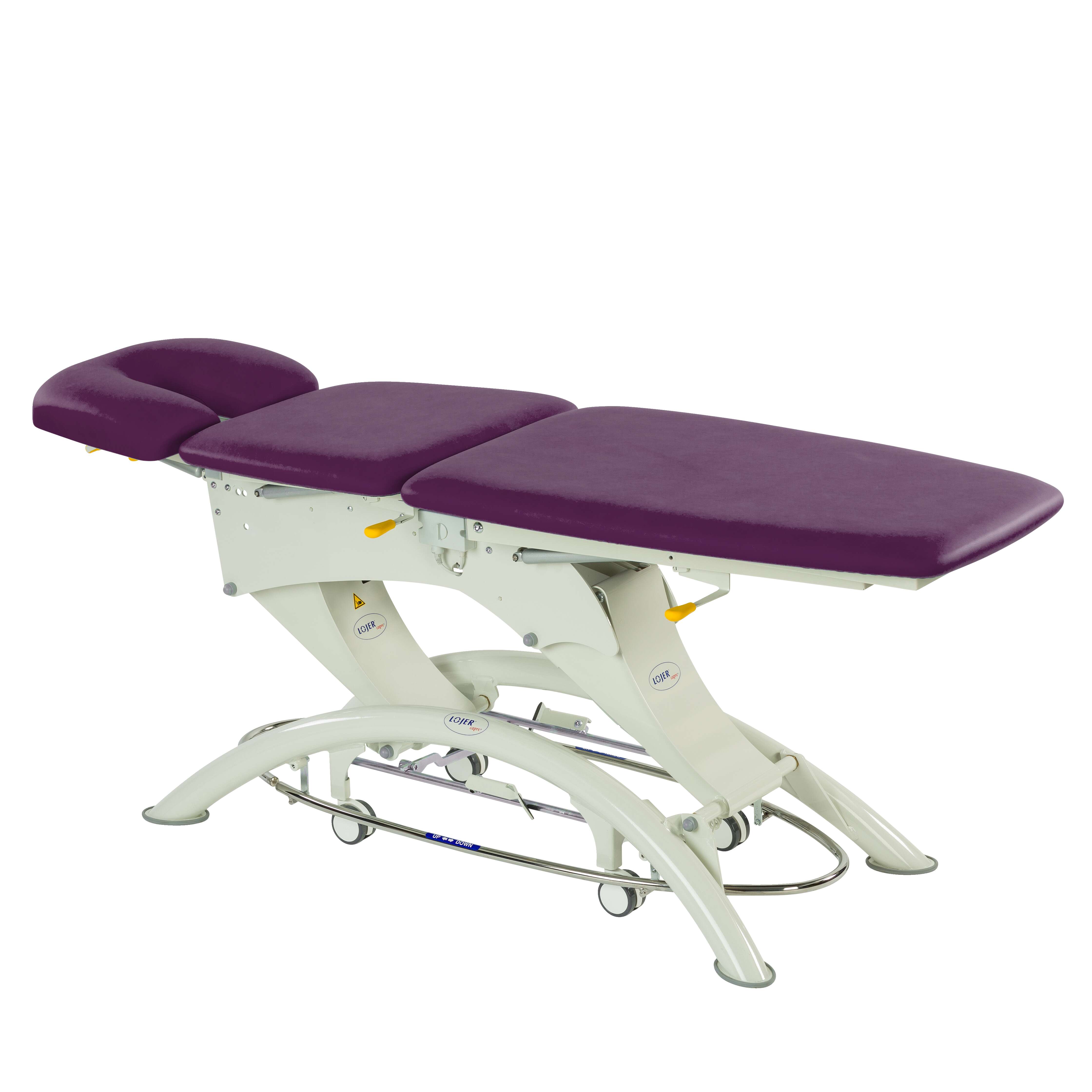 Lojer Elektrische Therapieliege „Capre F3“, 3-teilig, Plum, 65 cm