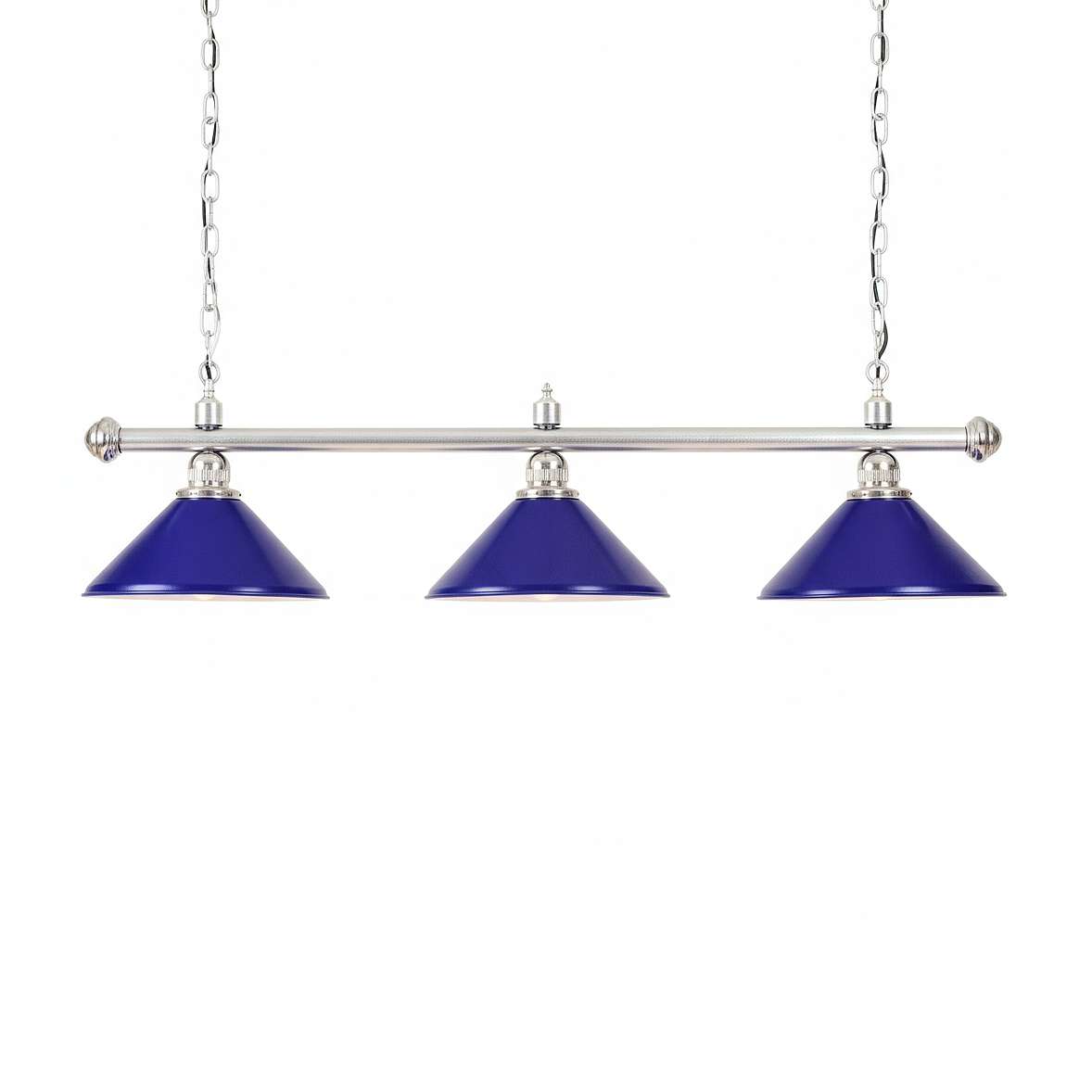 Winsport Billardlampe „London“, Messing, Chromfarben, Blau