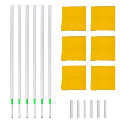 Sport-Thieme® Tilting Boundary Pole Set Neon yellow flag