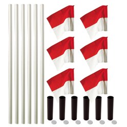 Sport-Thieme® "All-Round" Boundary Pole Set White pole, red/white flag