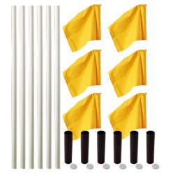 Sport-Thieme "All-Round" Boundary Pole Set White poles, neon yellow flags