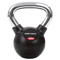 Sport-Thieme Kettlebell "Gummibelagt med glat krom-greb"