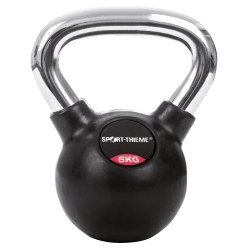 Sport-Thieme Kettlebell "Gummiert mit glattem Chrom-Griff"