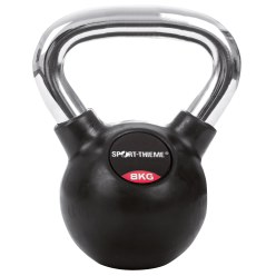 Sport-Thieme Kettlebell "Gummiert mit glattem Chrom-Griff"