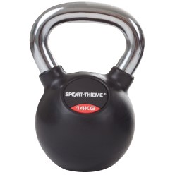 Sport-Thieme Kettlebell "Gummiert mit glattem Chrom-Griff"