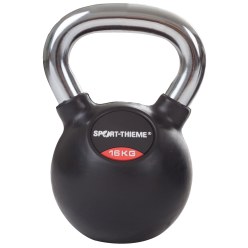 Sport-Thieme Kettlebell "Gummiert mit glattem Chrom-Griff"