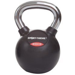 Sport-Thieme Kettlebell "Gummiert mit glattem Chrom-Griff"