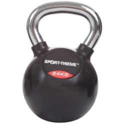 Sport-Thieme Kettlebell "Gummiert mit glattem Chrom-Griff"