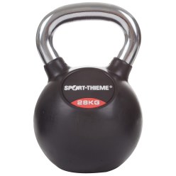 Sport-Thieme Kettlebell "Gummiert mit glattem Chrom-Griff"