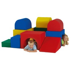 Bänfer Softbaustein Matte 2000 x 600 x 60 mm Maxi Schaumstoff-Baustein gelb  - Spiel- und Sportgeräte für Kindergarten und Kommunen