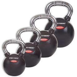 Sport-Thieme Kettlebell-Set "Gummiert mit Chrom-Griff"