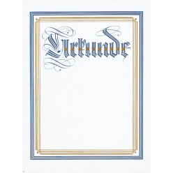 Urkunde "Neutral" mit blauem Rand