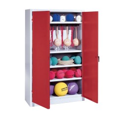 C+P Sportgeräteschrank mit Vollblech-Flügeltüren (Typ 2), HxBxT 195x120x50 cm