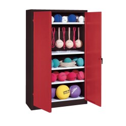 C+P Sportgeräteschrank mit Vollblech-Flügeltüren (Typ 2), HxBxT 195x120x50 cm