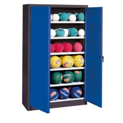 C+P Ballschrank mit Vollblech-Flügeltüren (Typ 3), HxBxT 195x93x40 cm Clowngrün (RAL 110 80 60), Anthrazit (RAL 7021), Gleichschließung