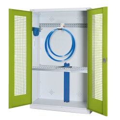 C+P Modul-Sportgeräteschrank "Grundausstattung" mit Lochblech-Flügeltüren, HxBxT 195x120x50 cm