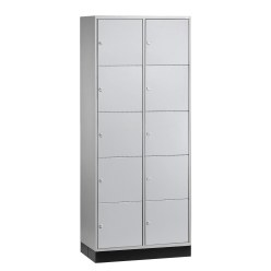 "S 4000 Intro" Large Capacity Compartment Locker (5 compartments on top of one another) Light grey (RAL 7035), 195x85x49 cm/ 10 compartments