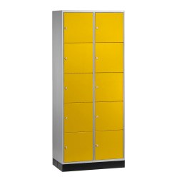 "S 4000 Intro" Compartment Locker (5 compartments on top of one another) Yellow orange (RAL 2000), 195x92x49cm/ 15 compartments