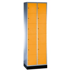 "S 4000 Intro" Compartment Locker (6 compartments on top of one another) Light grey (RAL 7035), 195x62x49cm/ 12 compartments