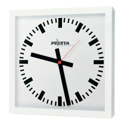Peweta Radiostyret ur Storerum, 40x40, netværksdrift Udgave til fugtige rum, Netudgave, Urskive med arabiske tal