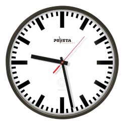 Peweta Wanduhr Kunststoff, Funk Zifferblatt Balken, Schwarz