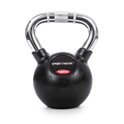 Sport-Thieme Kettlebell "Gummiert mit gerändeltem Chrom-Griff"