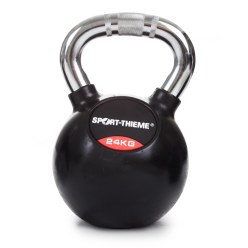 Sport-Thieme Kettlebell "Gummiert mit gerändeltem Chrom-Griff"