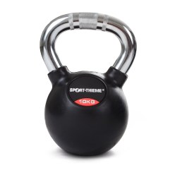 Sport-Thieme Kettlebell "Gummiert mit gerändeltem Chrom-Griff"