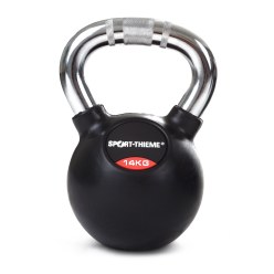 Sport-Thieme Kettlebell "Gummiert mit gerändeltem Chrom-Griff"