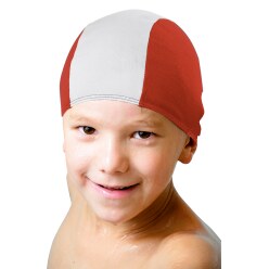 Textil-Schwimmkappen Rot-Weiß, Erwachsene