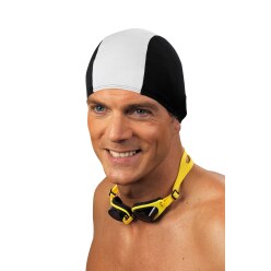 Sport-Thieme Schwimmkappen-Set "Textil" Schwarz-Weiß  , Kinder