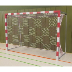 Sport-Thieme Håndboldmål fritstående, 3x2 m Rød-sølv, Sammensvejsede hjørner