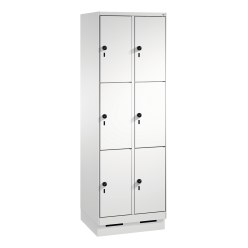 "S 3000 Evolo" Lockers with Base (3 Lockers Positioned Vertically) Light grey (RAL 7035), 180x90x50 cm/ 9 compartments