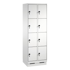 "S 3000 Evolo" Lockers with Base (4 Lockers Positioned Vertically) Light grey (RAL 7035), 180×60×50 cm / 8 compartments
