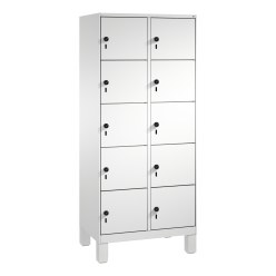 "S 3000 Evolo" Lockers with Base Legs (5 Lockers Positioned Vertically) Gentian blue (RAL 5010), 185×120×50 cm / 20 compartments