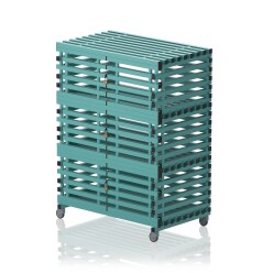 Plastic Storage Trolley Grey, Large, without attachment