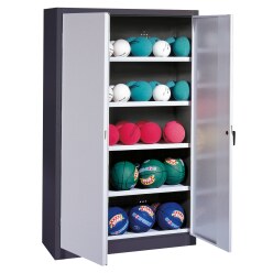 C+P Boldskab med fløjdøre af stålplade (Type 3), HxBxT 195x150x50 cm