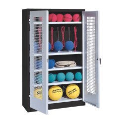 C+P Sportredskabsskab med helplade fløjdøre (Type 2), HxBxT 195x120x50 cm