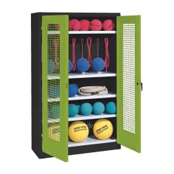 C+P Sportredskabsskab med helplade fløjdøre (Type 2), HxBxT 195x120x50 cm