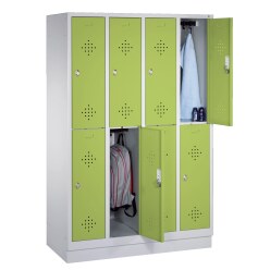 "S 2000 Classic" Double Lockers with 150-mm-high Feet Viridian green (RDS 110 80 60), 180x159x50 cm/ 8 shelves
