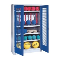 C+P Sportredskabsskab med helplade fløjdøre (Type 2), HxBxT 195x120x50 cm